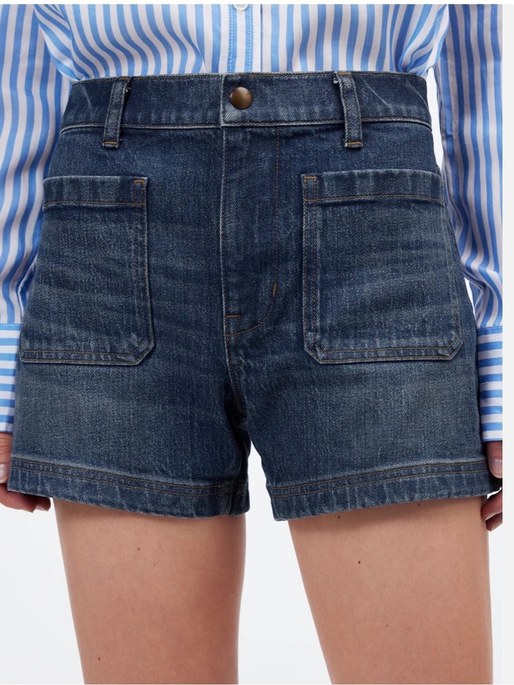 NWT Madewell Stretch Denim Emmett High-Rise Patch Pocket Shorts - size 29 - $78